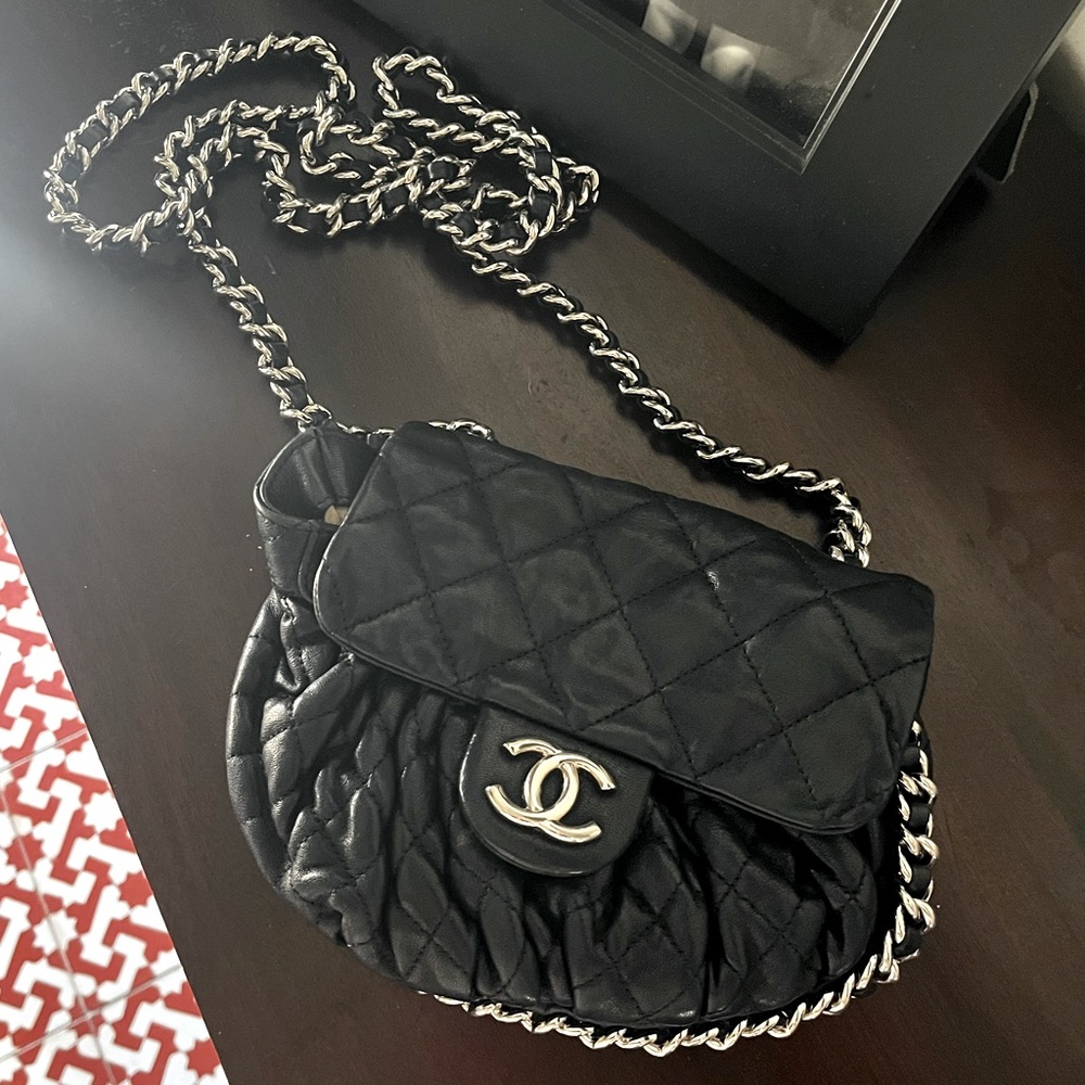 Chanel Chain Around Leather Crossbody. Washed Lambskin.